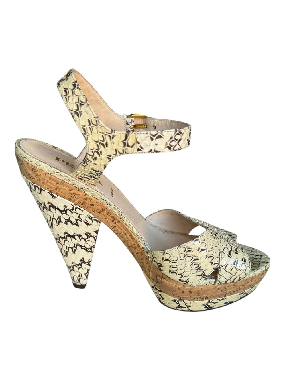 Prada Snakeskin Python Platform Sandals - Picture 6 of 12
